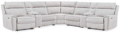 Social Pointe 7-Piece Reclining Sectional with Storage Consoles