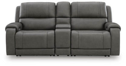 5Z - Pittson 3-Piece Power Reclining Sectional Loveseat with Console