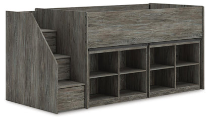 Frandern Twin Loft Bed with Bookcase Storage