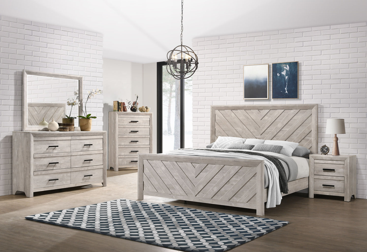 Ellen - Dresser & Mirror Set - White